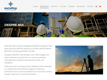 ExcelTop - Website de prezentare pentru o companie de topografie belgiană cu sediu și în România
