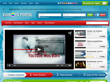 VianoTVPortal - Portal web si mobile pentru transmisiuni live a posturilor de televiziune si inregistare programe tv.